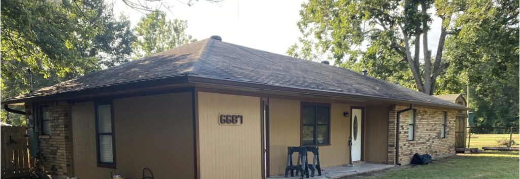 Tan House with Lemoine Seamless Gutters with Complete Gutter System
